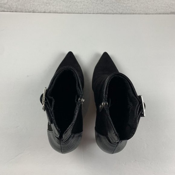 Charles by Charles David Agent Pointed Toe Ankle Boot Womens 8M Black Suede 7893 - Picture 6 of 9